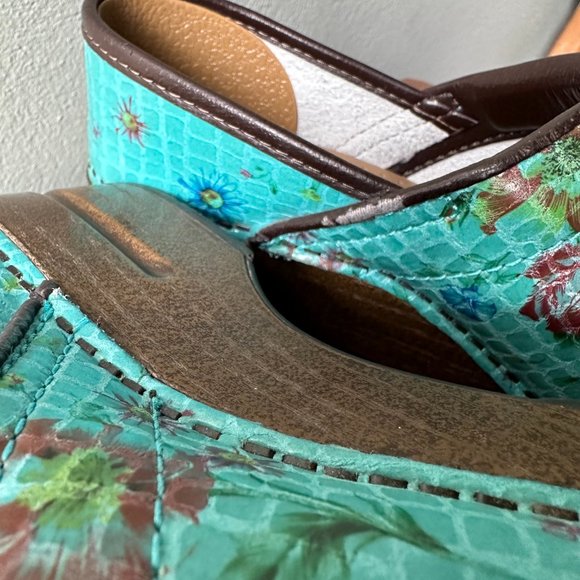 DANSKO Professional Clog turquoise floral snakeskin size 37 (US 6.5-7) - Picture 9 of 11